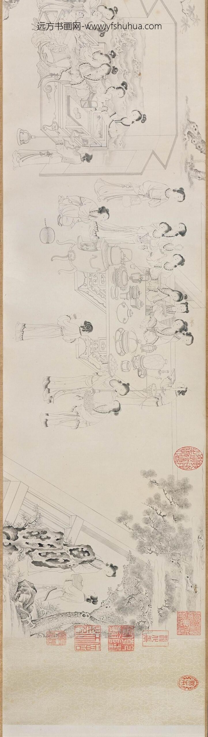 丁观鹏_乞巧图卷_