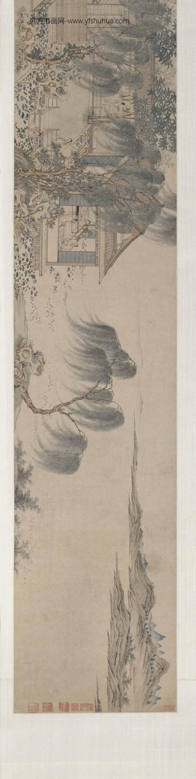 仇英_蓬莱仙奕图卷_