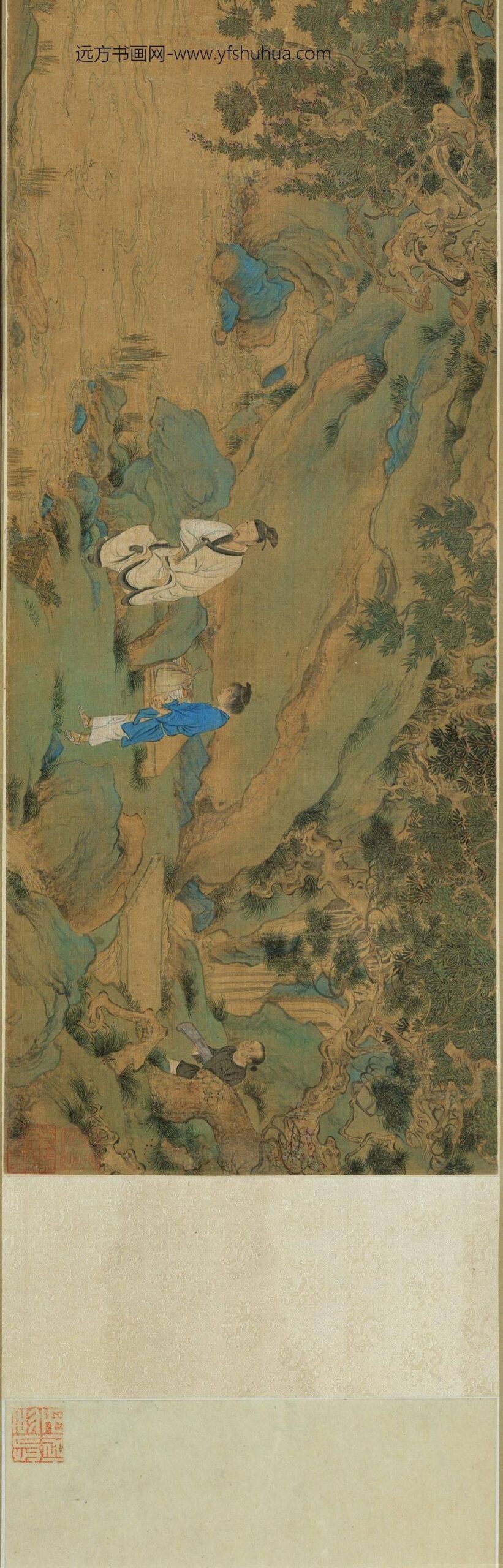 仇英_观泉图卷_