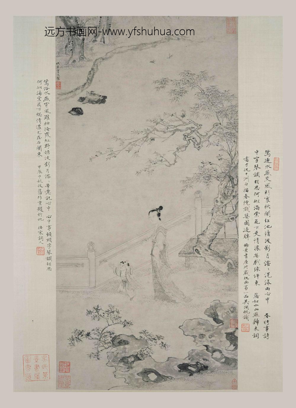 仇英_鸳鸯仕女图轴