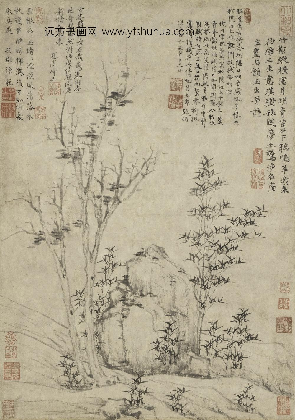 倪瓒_琪树秋风图轴