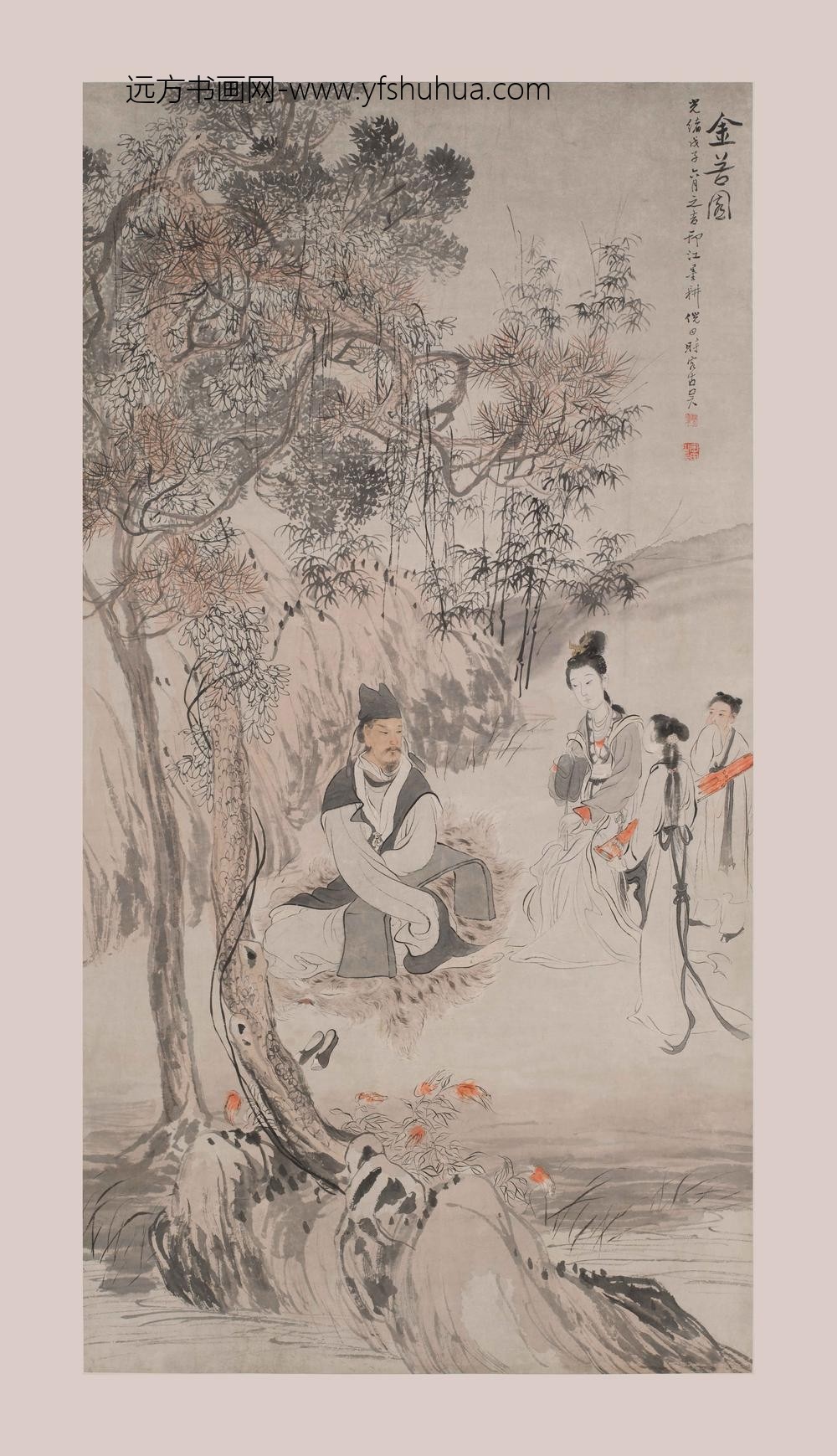 倪田_金谷园图轴