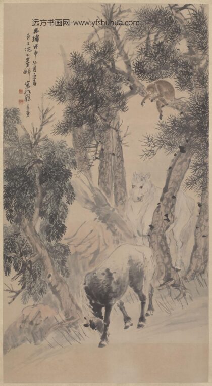 倪田 马上封侯轴.jpg