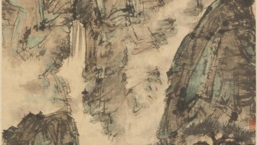 傅抱石 幽谷听瀑图轴.jpg