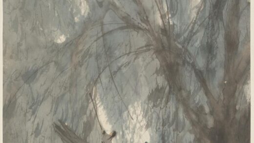 傅抱石 柳下卧舟图轴.jpg