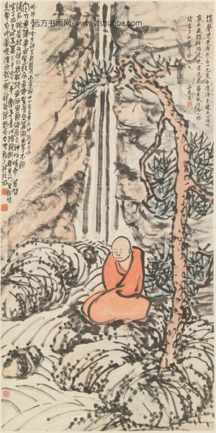 傅抱石 背壁坐佛图轴.jpg