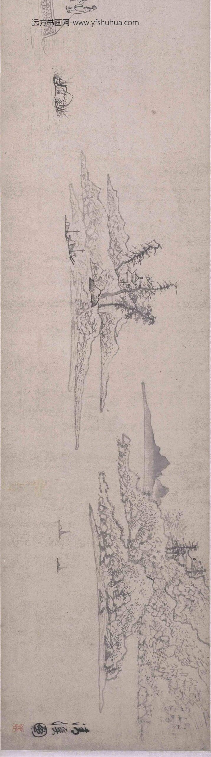 党以平_张鼎文清溪图书画合卷_