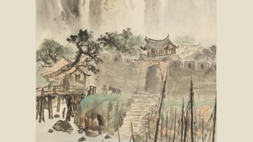 关山月 穗桓渔港图轴.jpg