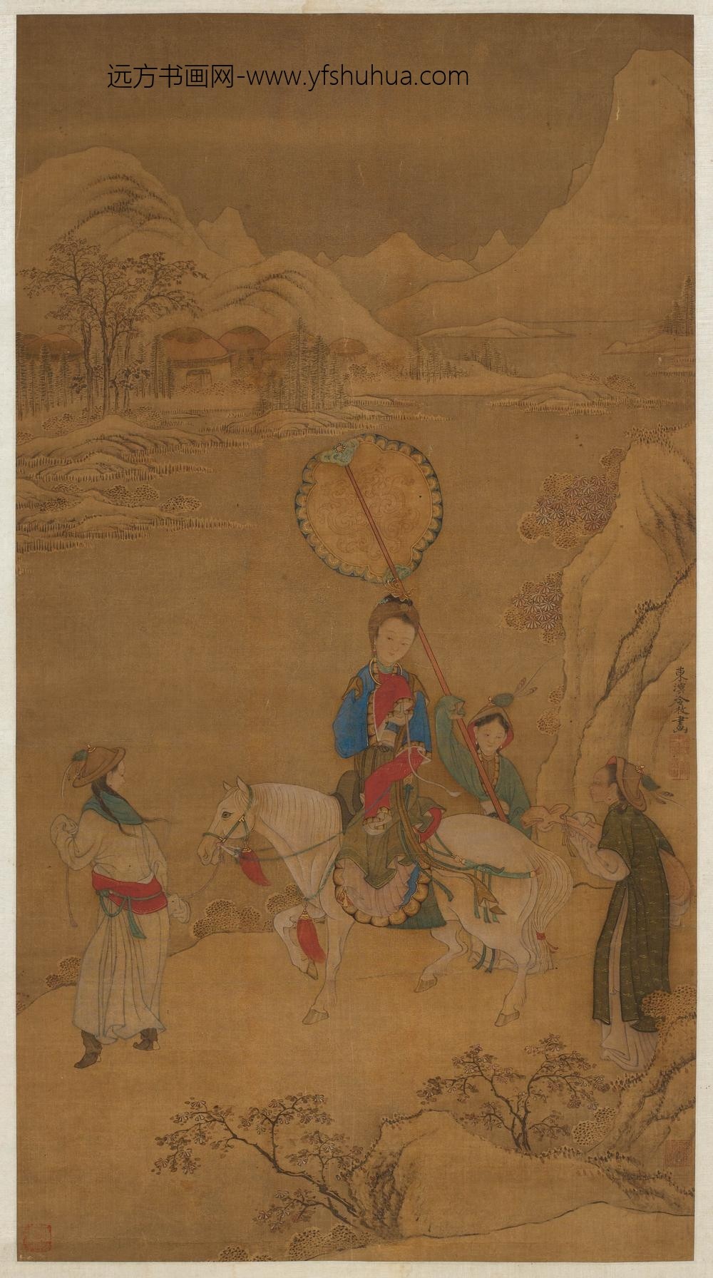 冷枚_明妃出塞图轴