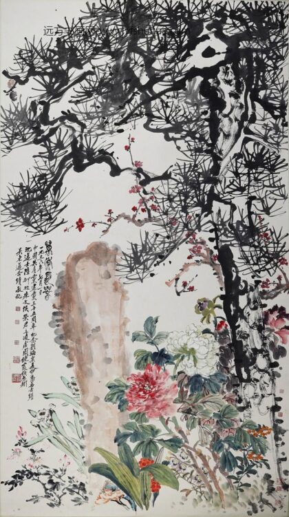 刘海粟 万年长春图轴.jpg