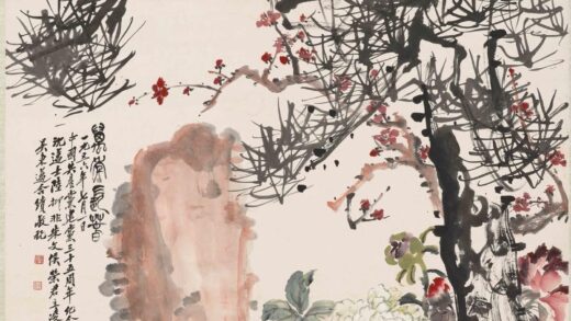 刘海粟 等万年长春图轴.jpg