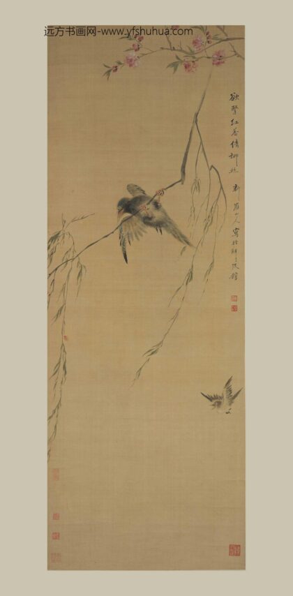 华喦（华岩 倩柳系红图轴.jpg