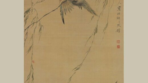 华喦（华岩 倩柳系红图轴.jpg