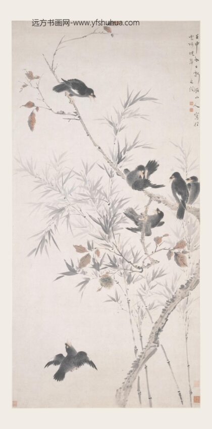 华喦（华岩 六鹆图轴.jpg