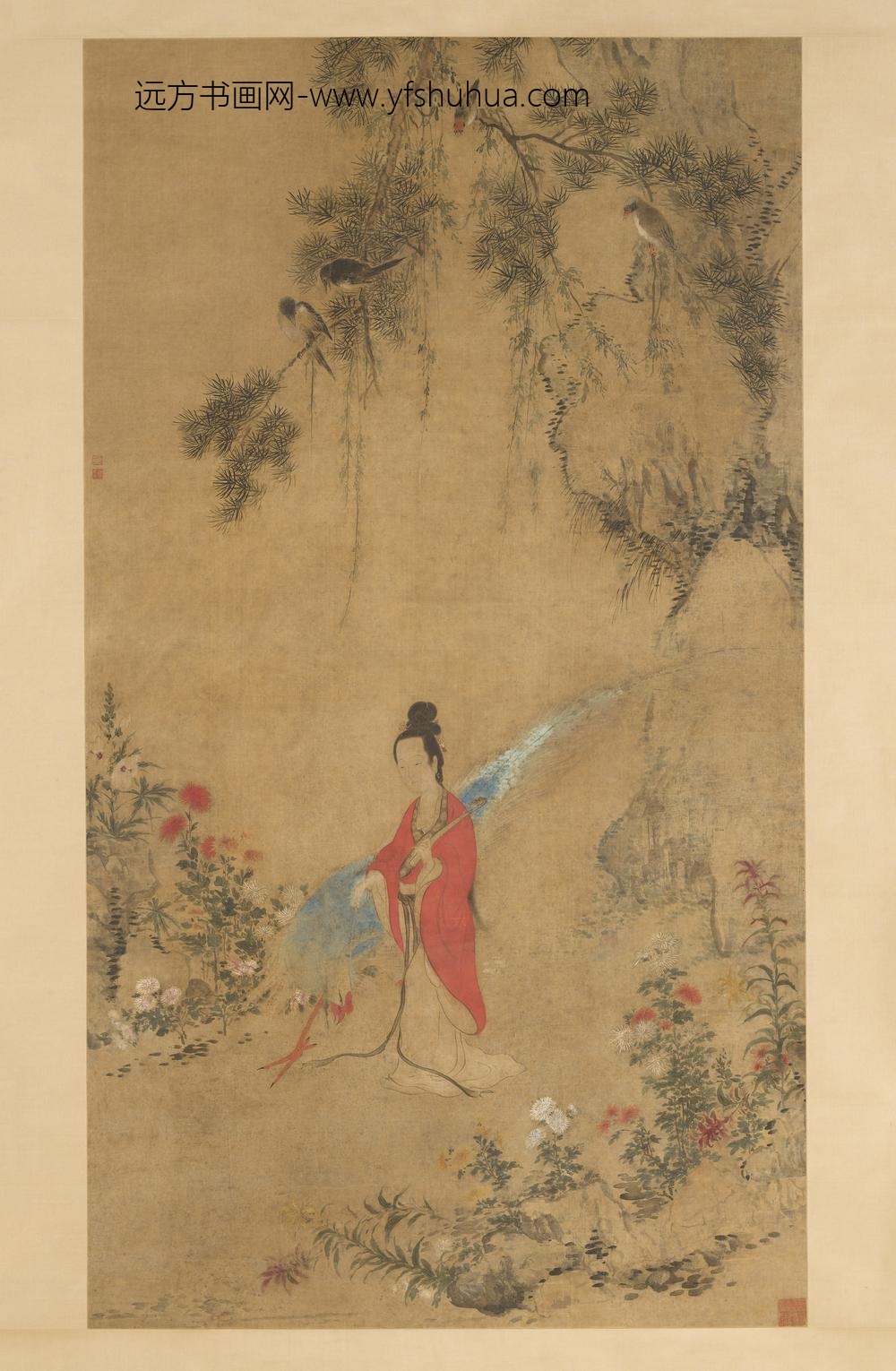 华喦（华岩)_凤凰女仙图轴