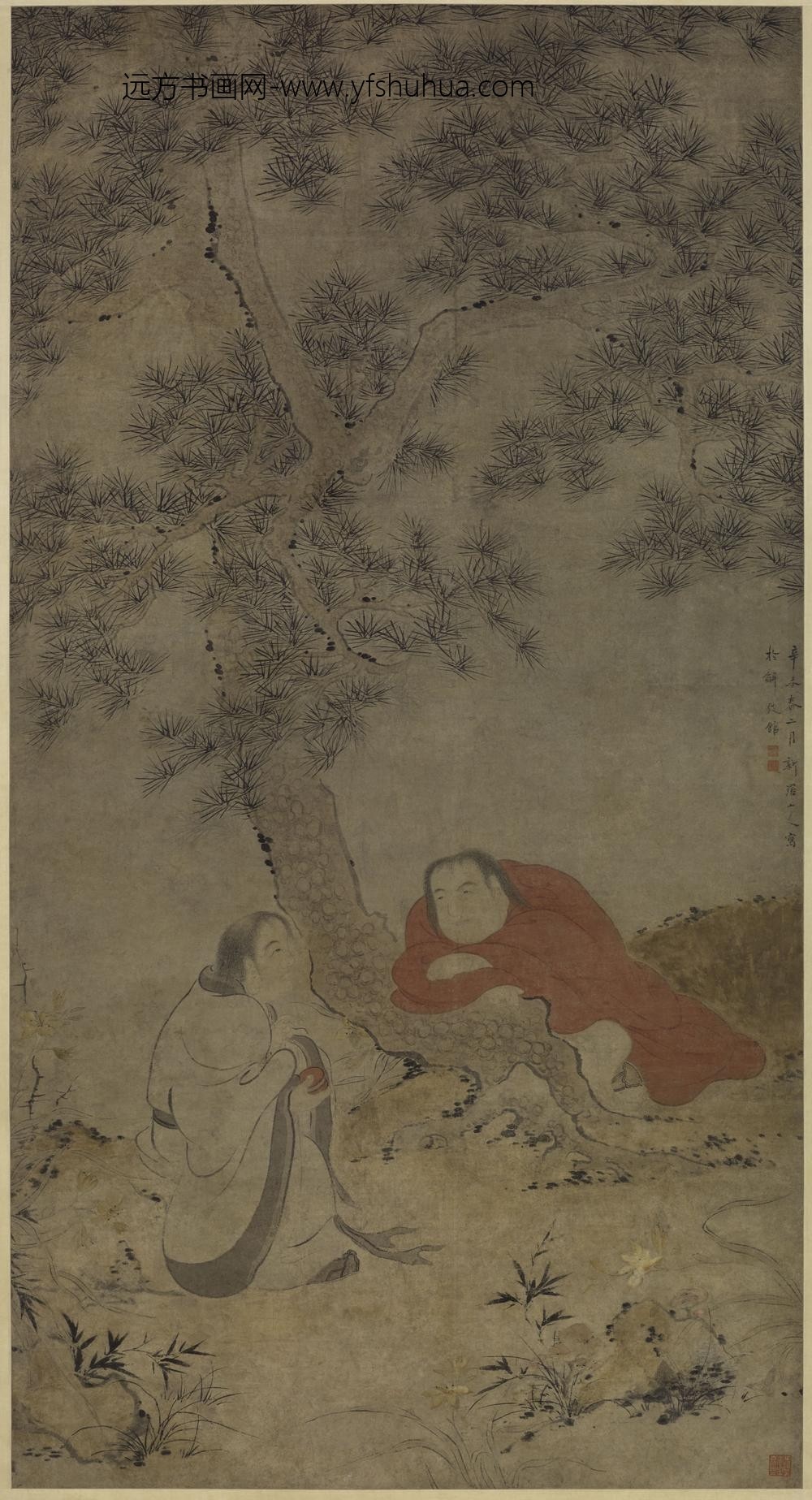 华喦（华岩)_寒山拾得图轴