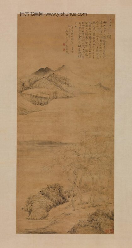 华喦（华岩 寒林霜月图轴.jpg