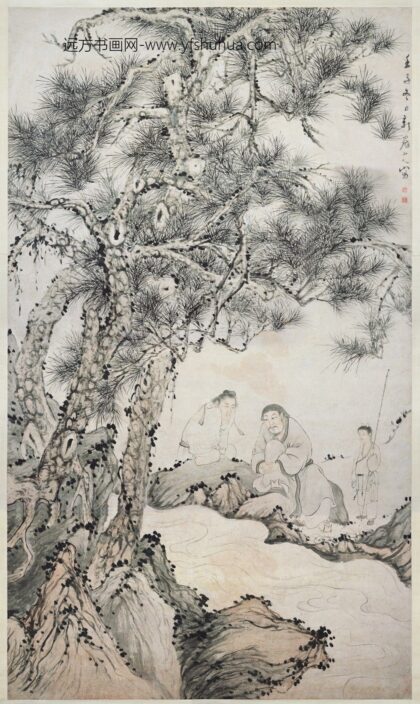 华喦（华岩 松下观泉图轴.jpg