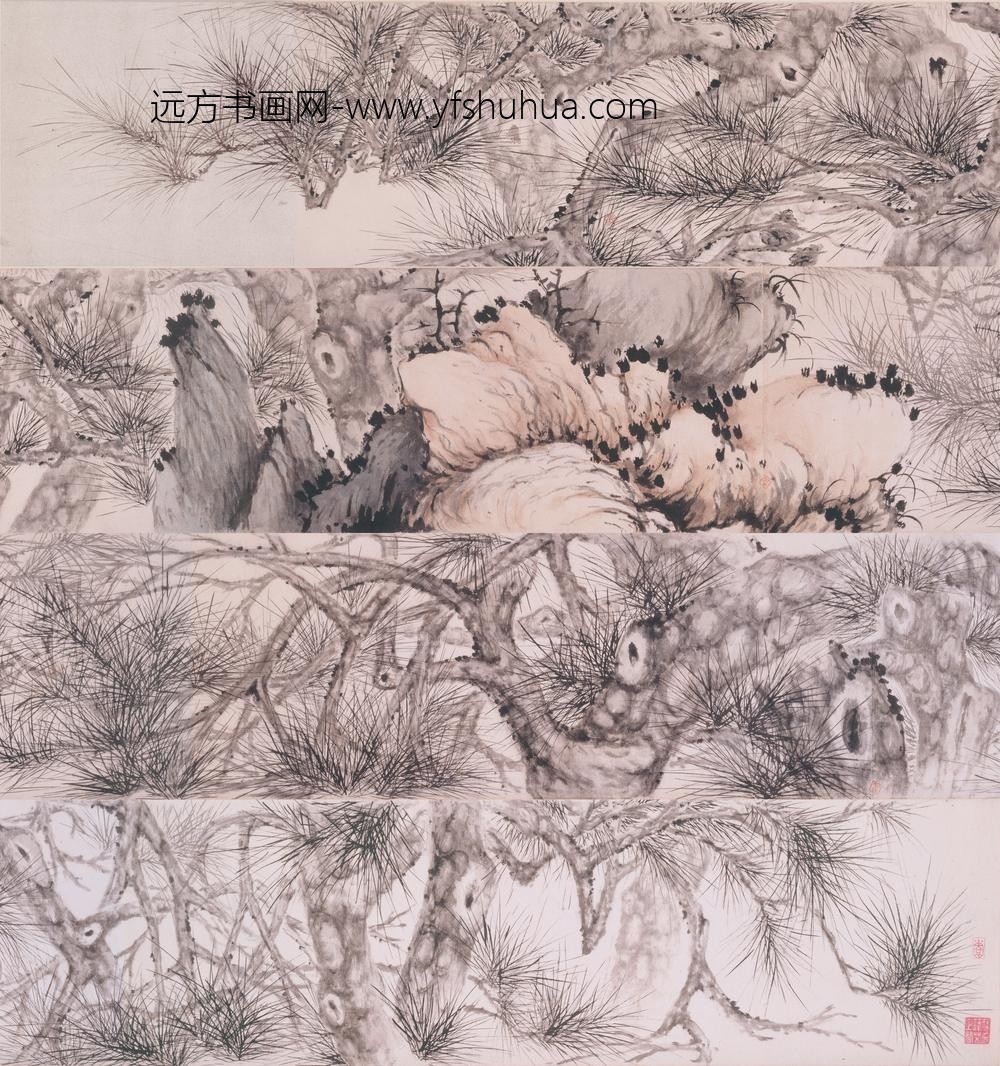 华喦（华岩)_松石清荫图卷