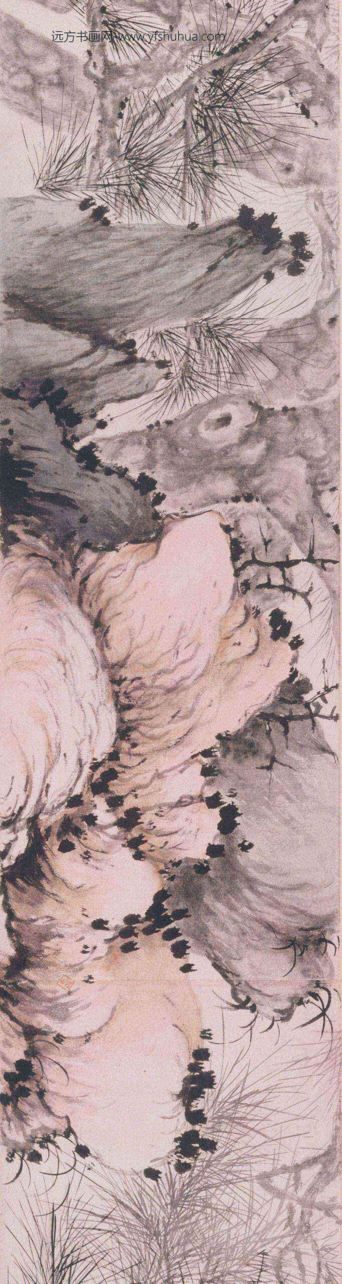 华喦（华岩)_松石清荫图卷_