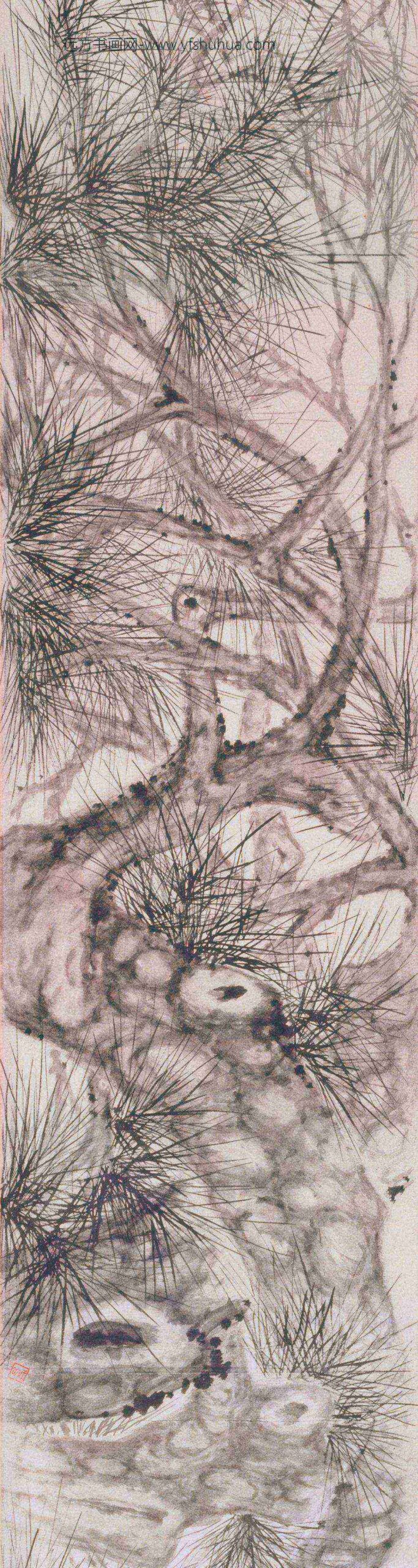 华喦（华岩)_松石清荫图卷_