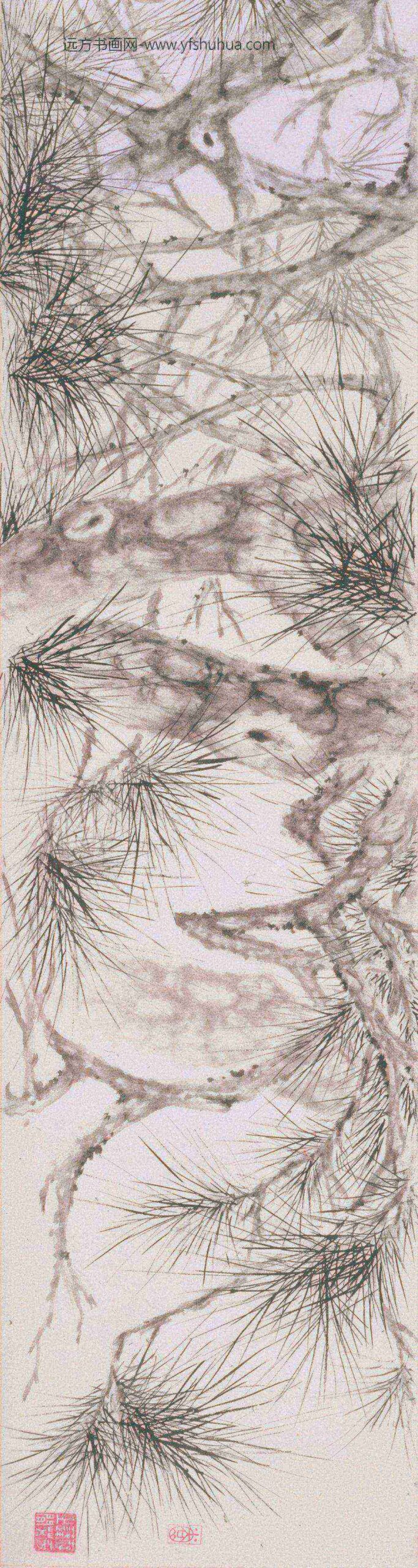 华喦（华岩)_松石清荫图卷_