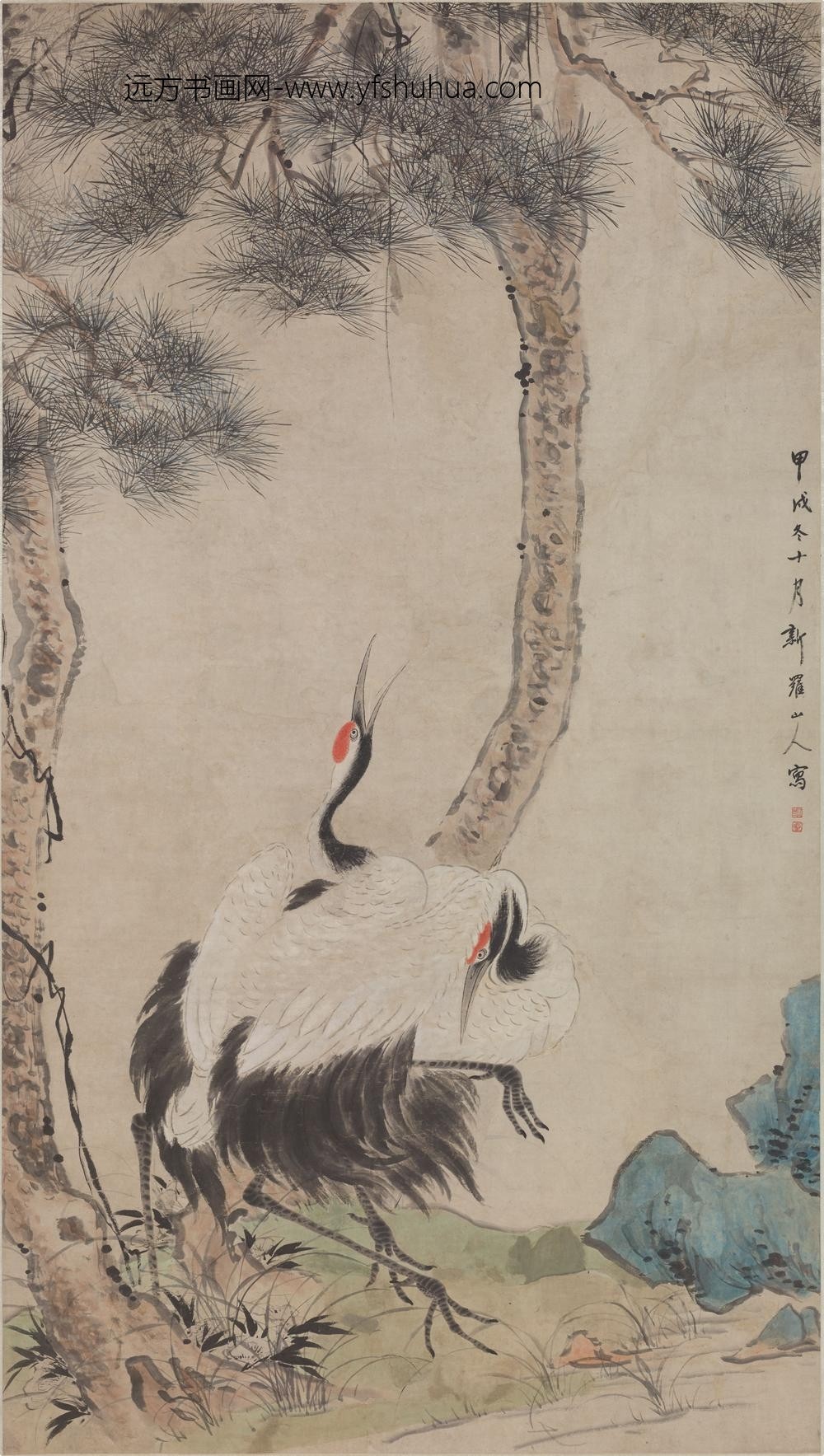 华喦（华岩)_松鹤图轴-