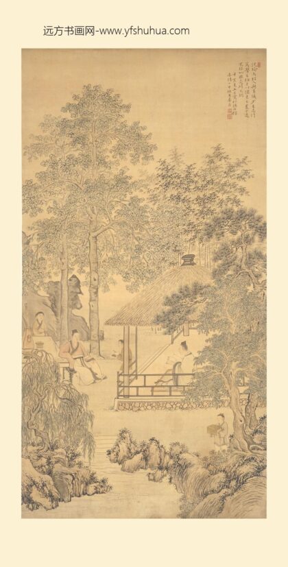 华喦（华岩 沈瑜笃学图轴.jpg