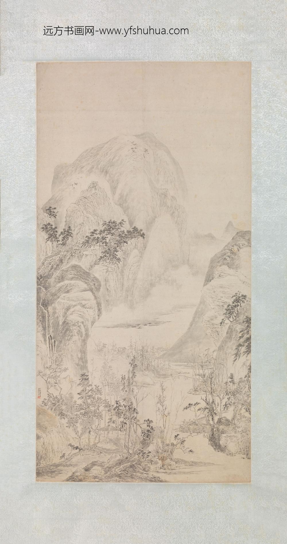 华喦（华岩)_淡墨溪山图轴