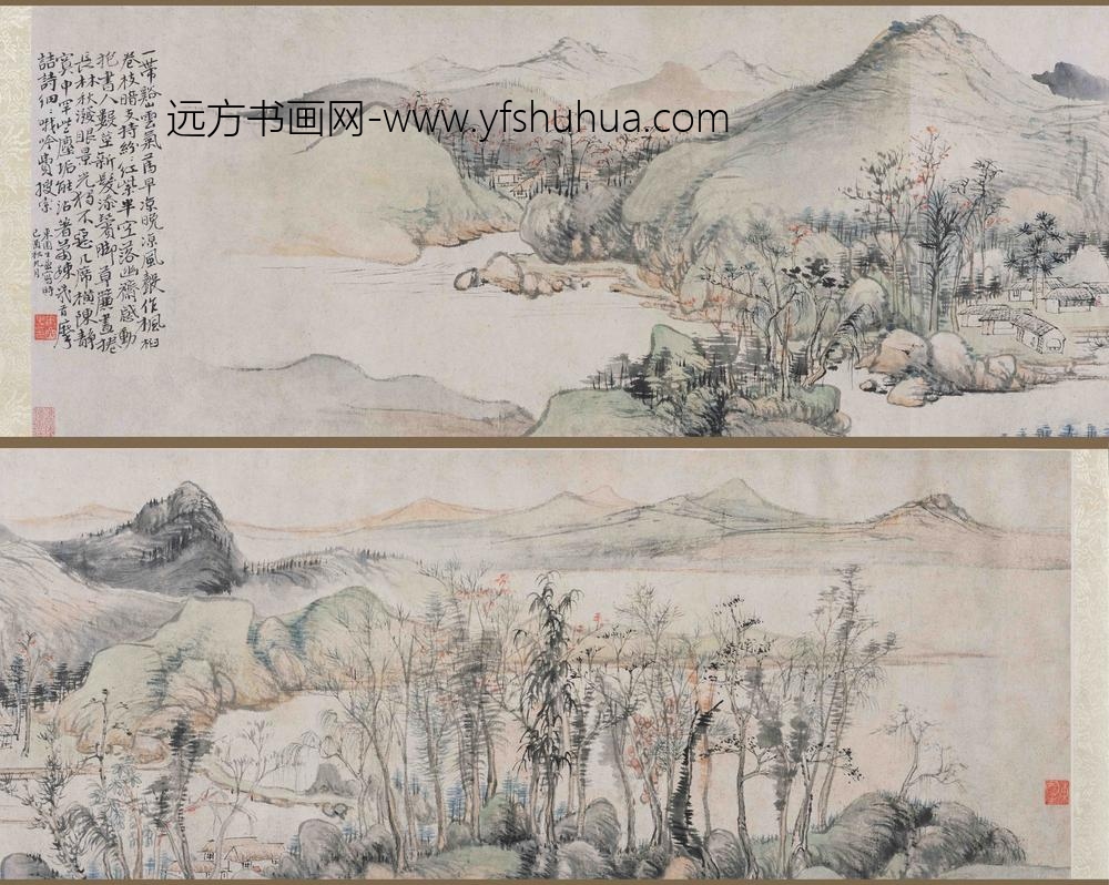 华喦（华岩)_秋山晚翠图卷