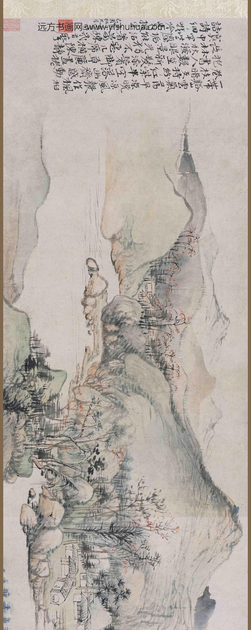 华喦（华岩)_秋山晚翠图卷_