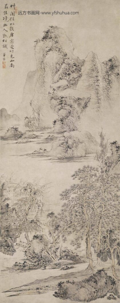 华喦（华岩 草阁松声图轴.jpg