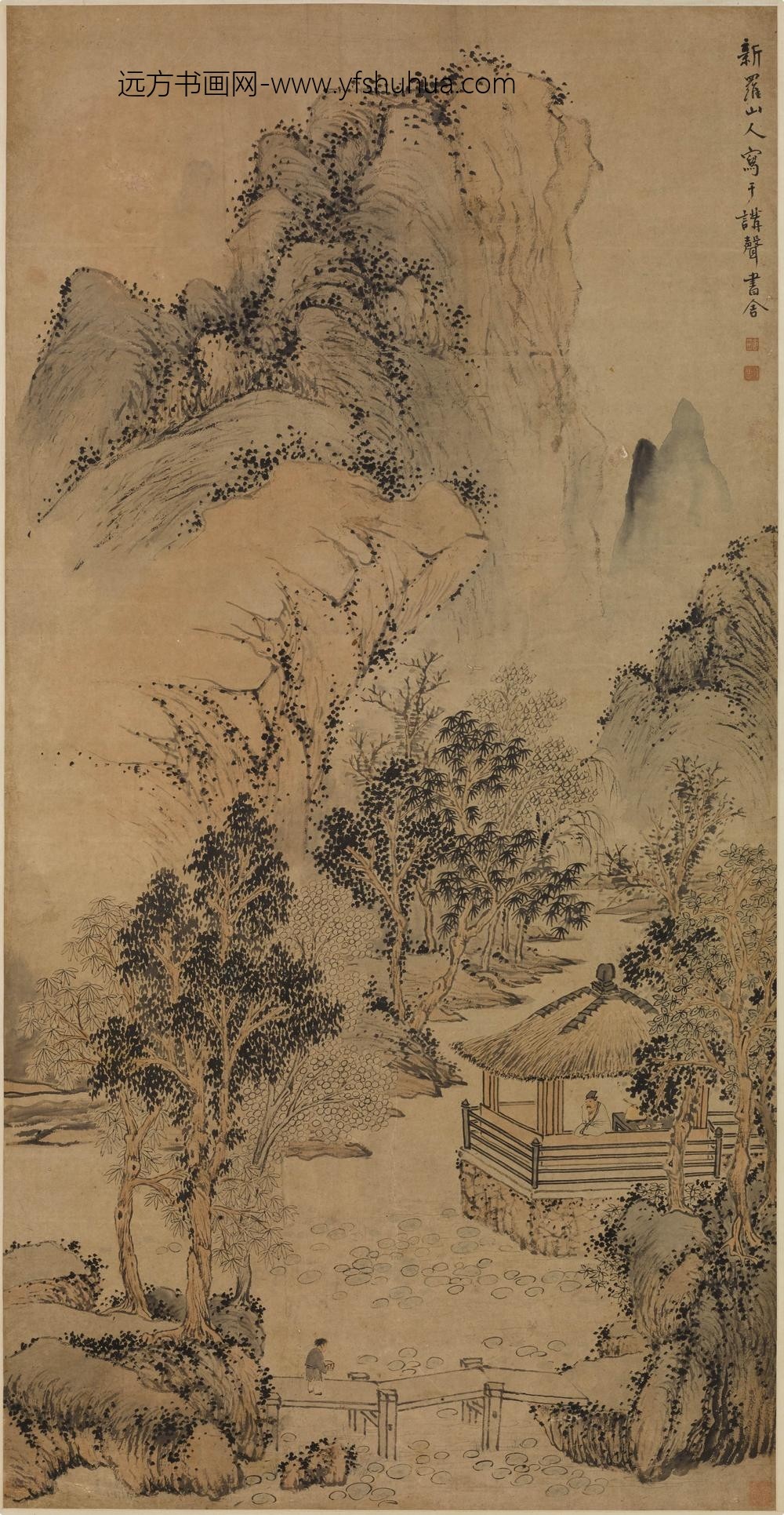 华喦（华岩)_荷静纳凉图轴