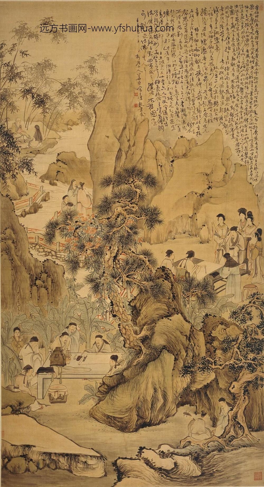 华喦（华岩)_西园雅集图轴-