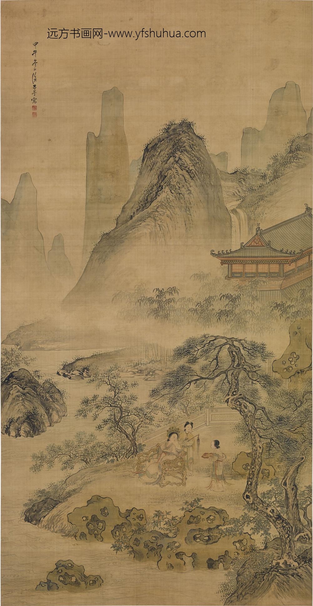 吕学_人物山水图轴