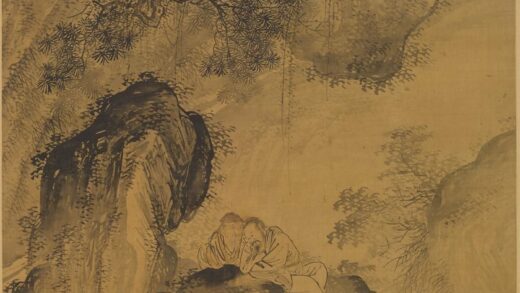 吕学 松下间话图轴.jpg