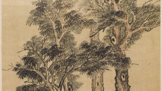 吕潜 三树图轴.jpg