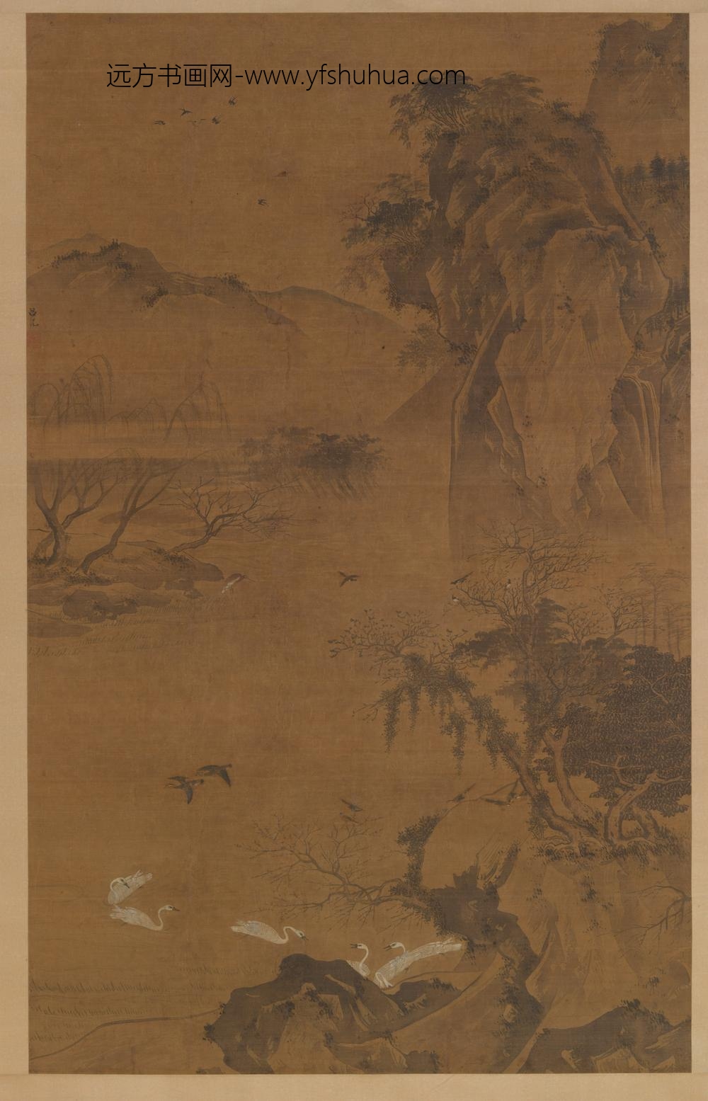 吕纪_山溪春禽图轴