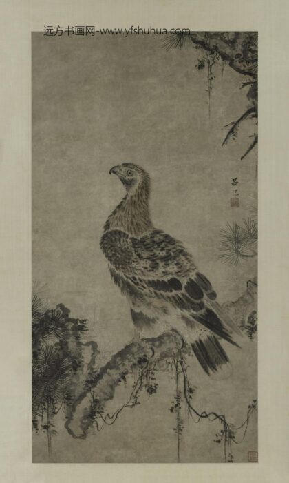 吕纪 松鹰图轴.jpg