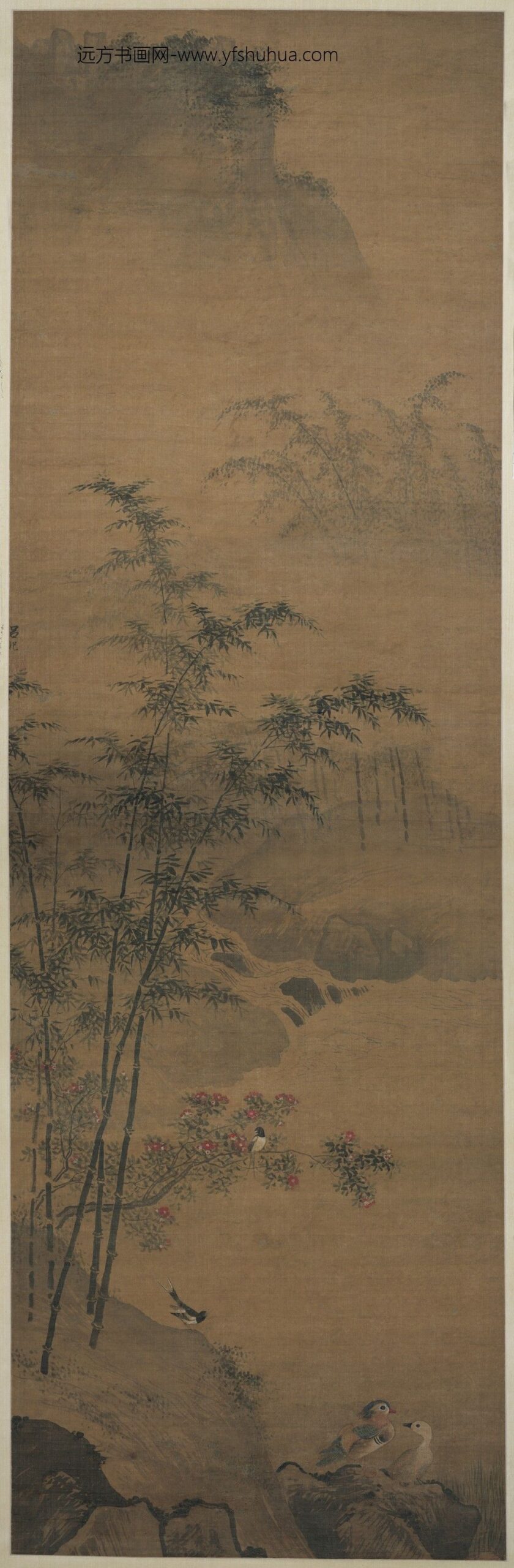 吕纪_竹溪鸳鸯图轴