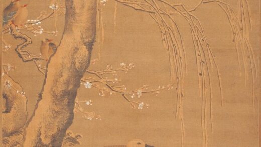 吕纪 雪柳双凫图轴.jpg