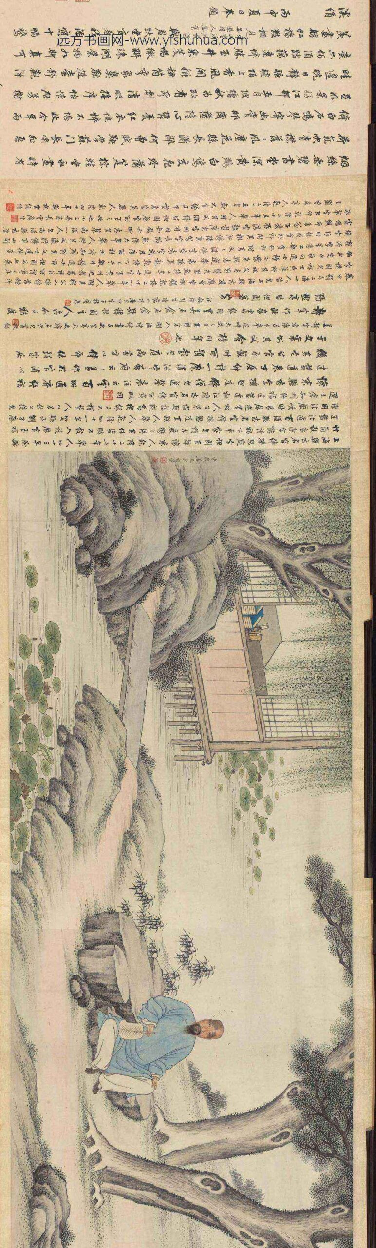 姜恭寿_潘永培姜恭寿孙思庭小像图卷（明湖别墅）_