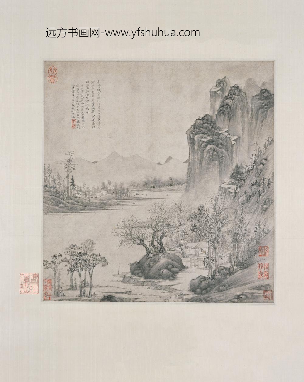 居节_小斋听雨图轴