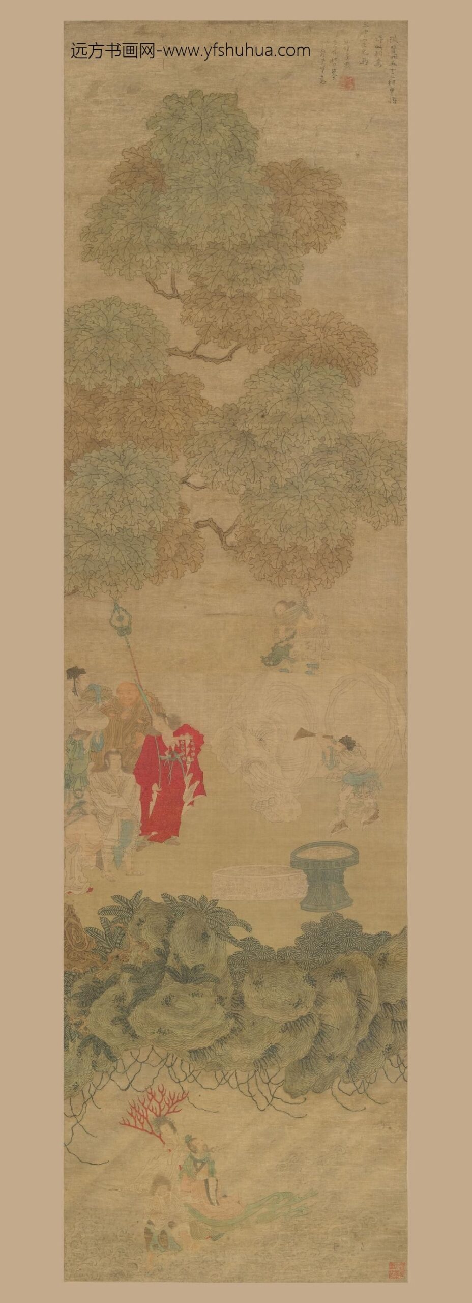 崔子忠_洗象图轴