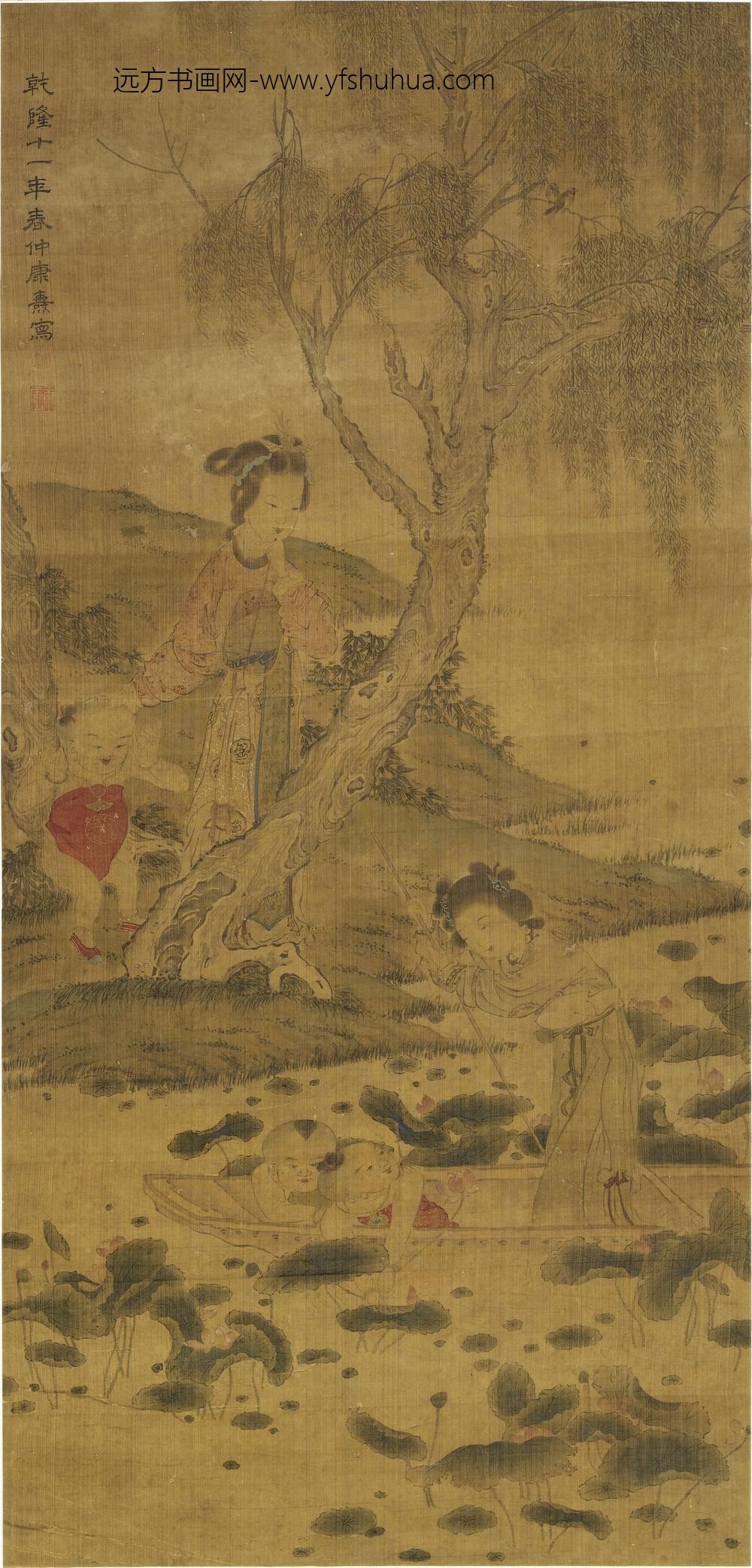 康涛（康焘）_采莲图轴