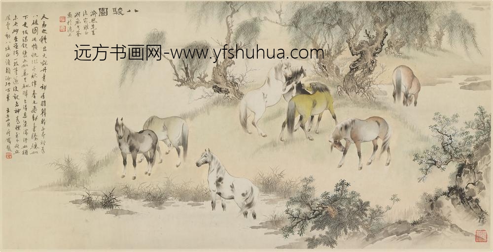 戈湘岚(戈荃)_八骏图横披