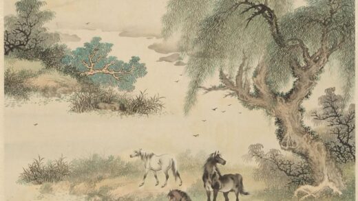 戈湘岚戈荃 八骏图轴.jpg