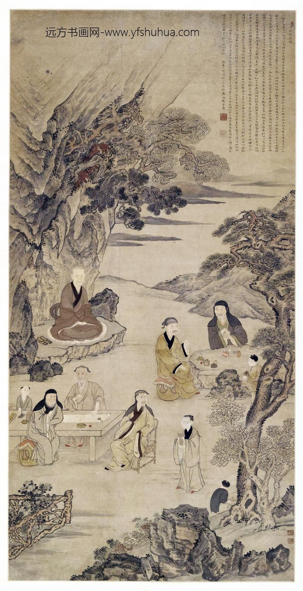 戴苍_水绘园雅集图轴