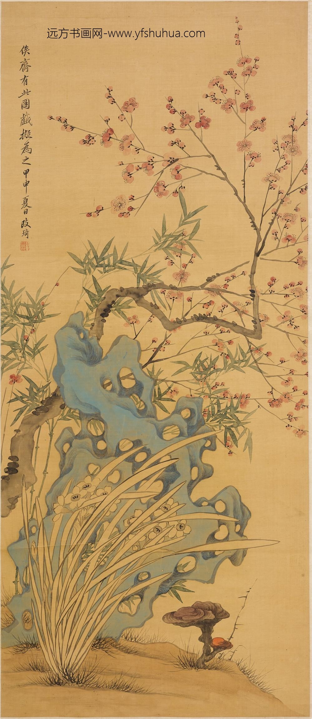 改琦_梅竹水仙图轴