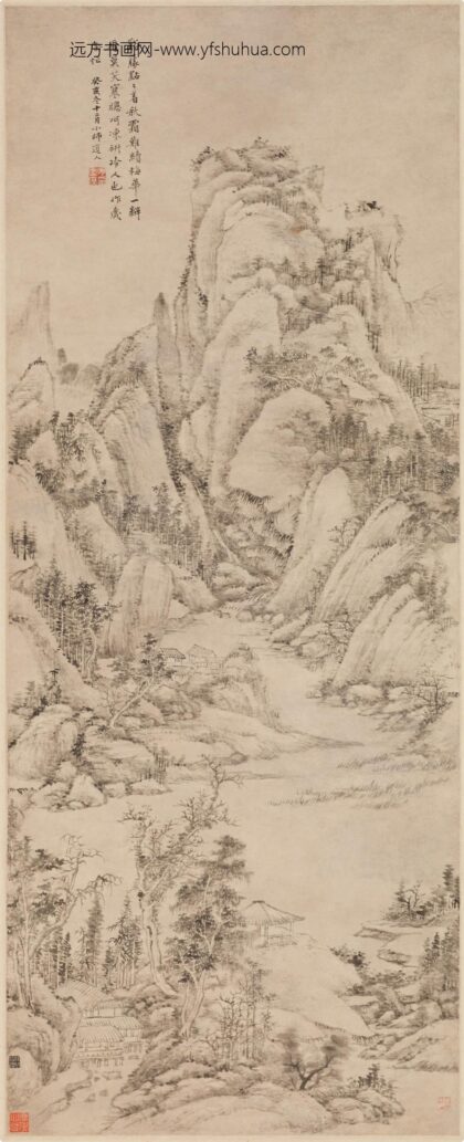 方士庶 溪山秋意图轴.jpg